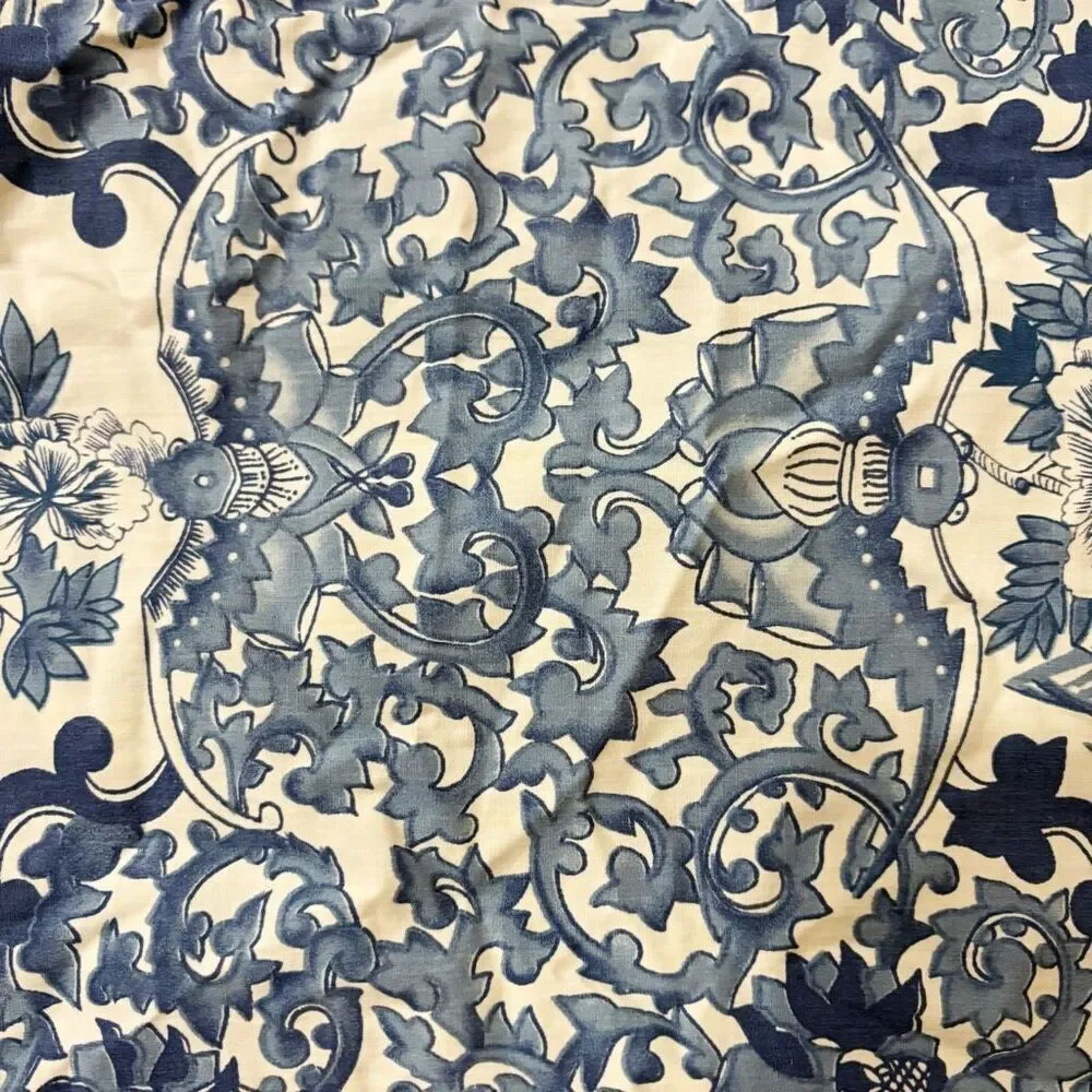 VTG Ralph Lauren Set of Two (2) Porcelain Blue Ruffled Tamarind Bird Pillow Sham